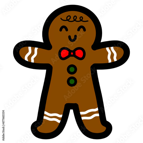 gingerbread man cookie cartoon drawing