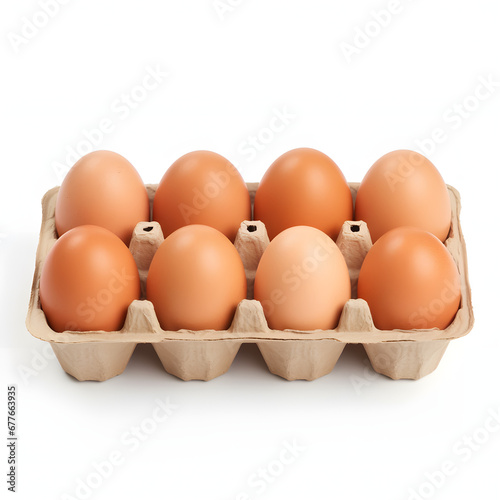 eggs box pack of 8 isolated on white