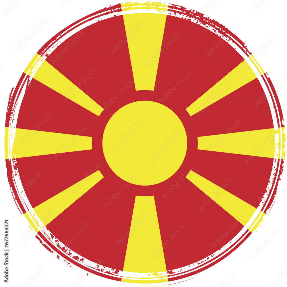 National flag of North Macedonia in stamp style
National flag of North Macedonia in stamp style