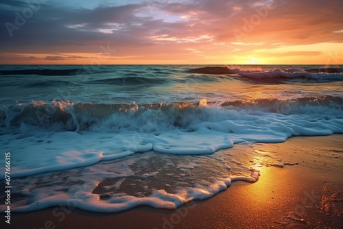 Mesmerizing beach sunset colorful dreamy poster