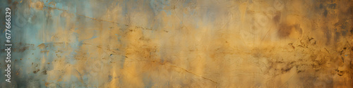 Vintage grunge background with patina like colors  cracks  and golden brown and yellow red paper textures. Photo studio backdrop. Wallpaper. Generative AI.
