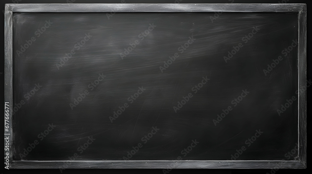 Blackboard chalkboard texture. Empty blank black chalkboard with chalk traces, generative ai - obrazy, fototapety, plakaty 