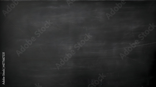 Blackboard chalkboard texture. Empty blank black chalkboard with chalk traces, generative ai