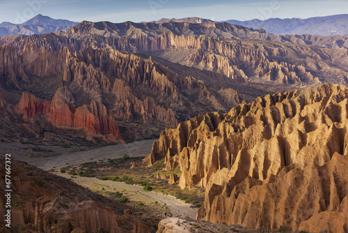 View of Canyon de Inca, a beautiful canyon with geological rock formation in near Quebrada de Palala, Tupiza, Bolivia. photo