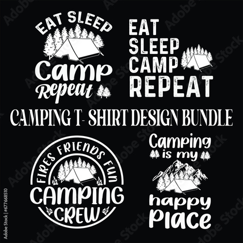 Camping t- shirt design bundle 