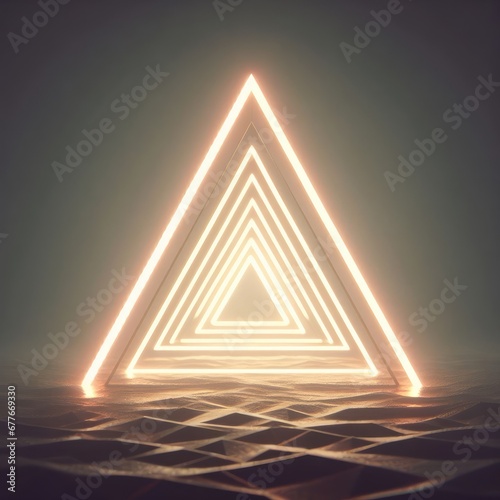 abstract neon background with triangle