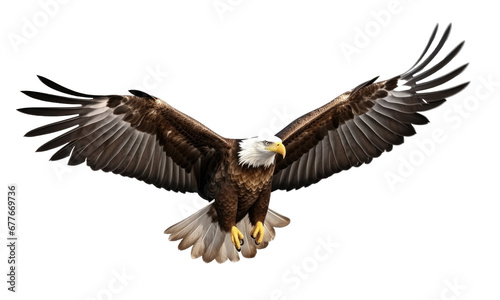 American Eagle is flying gracefully isolated on transparent background