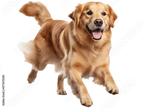 golden retriever dog isolated on transparent background photo