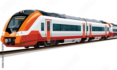 train on the railway isolated on transparent background