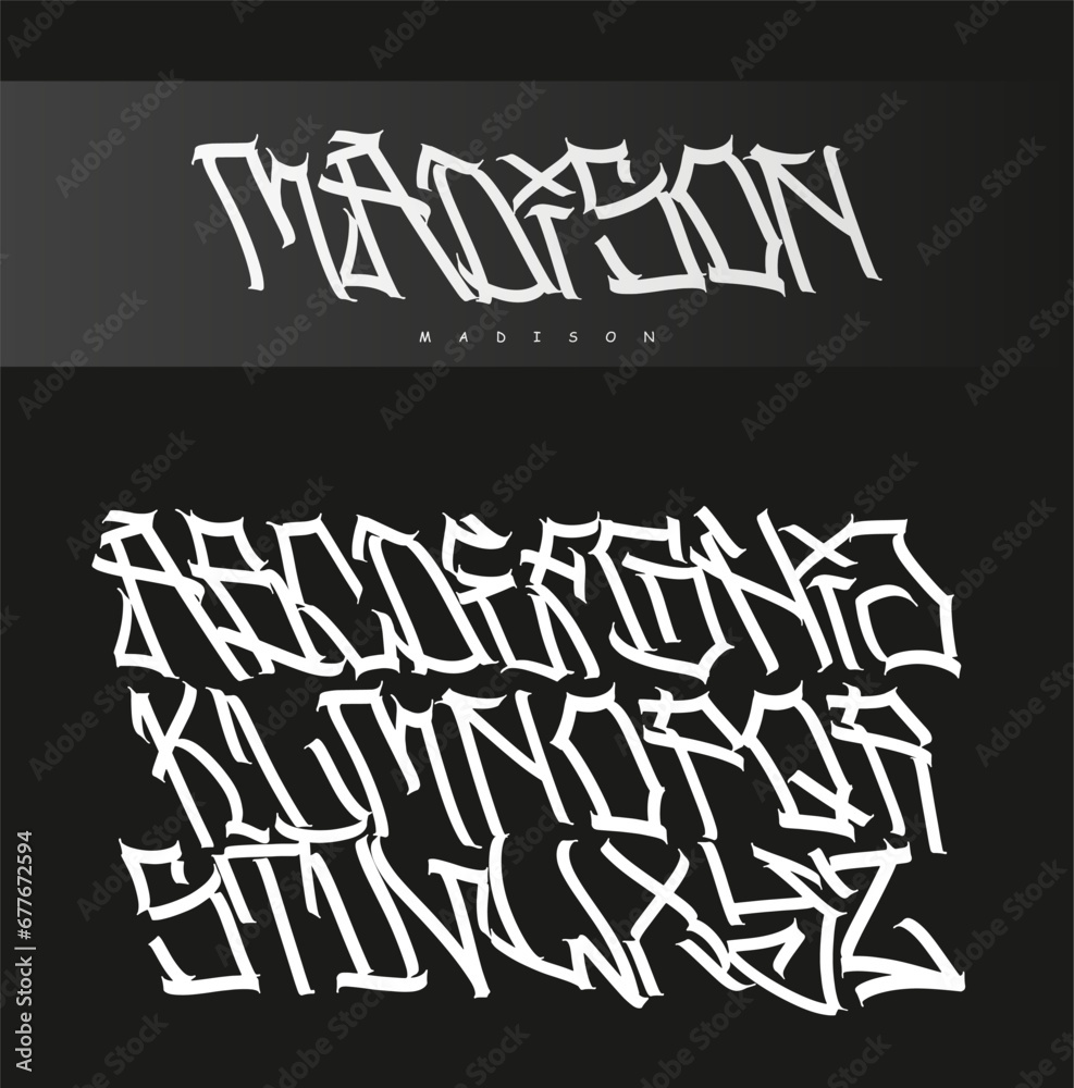 Ornamental font, handwritten typography vector illustration Ornamental font, handwritten typography vector illustration