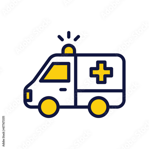 Ambulance icon isolate white background vector stock illustration.