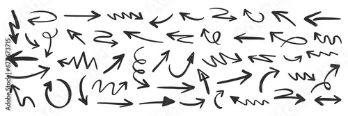 Vector Different Scribbles Arrows Marks Icons Set
