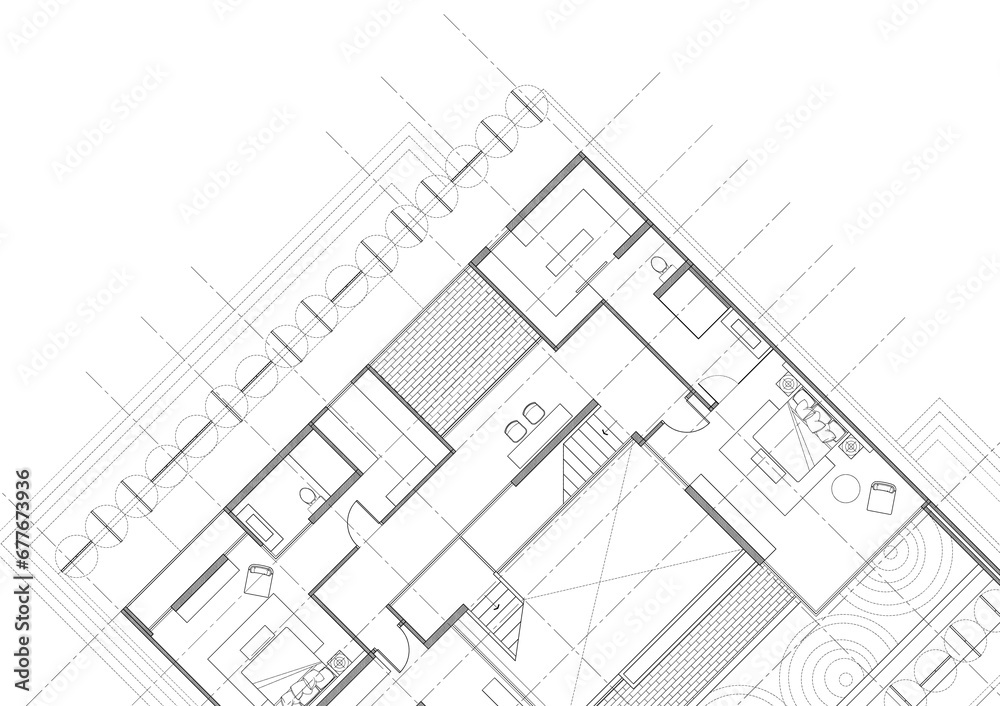 Floor plan designed building on the drawing.
Floor plan designed building on the drawing.
