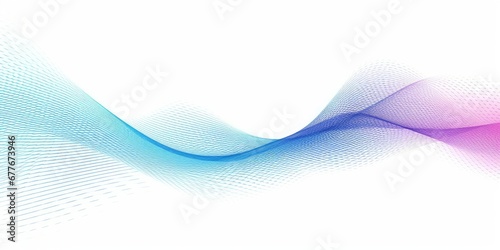 Abstract dot particles wavy flowing curve pattern by colorful gradient blue purple pink on white background in concept of technology  science  music  modern  Generative AI