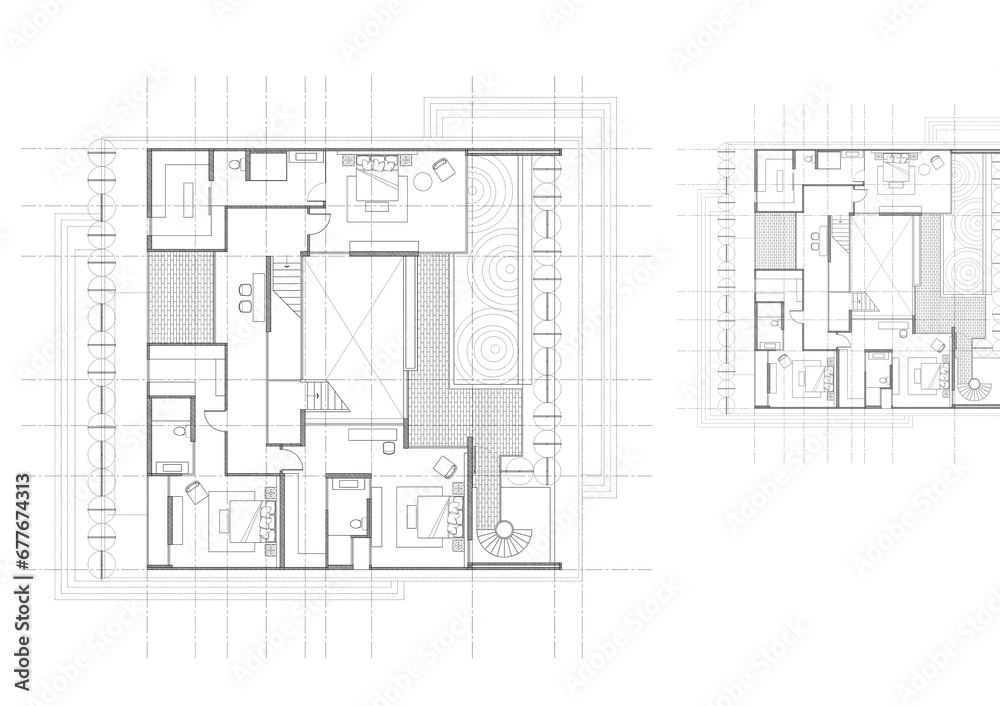 Floor plan designed building on the drawing.
Floor plan designed building on the drawing.