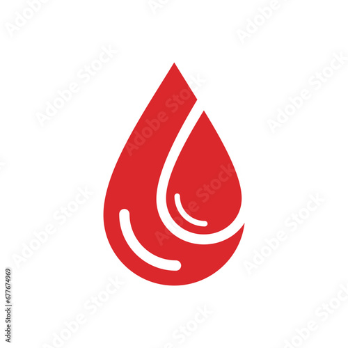 Donor blood graphic icon. Red blood drops sign isolated on white background. Donation blood symbol. Vector illustration