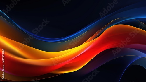 Abstract background yellow blue red color flow grainy wave dark header wallpaper design