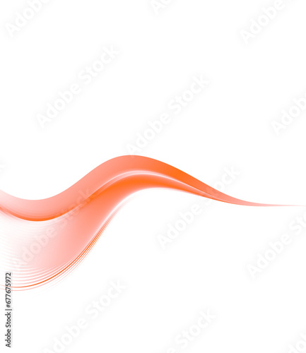abstract red wave on transparent background