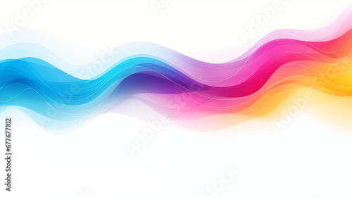 Airy and Ethereal Transparent Rainbow Waves, Creating an Abstract Background with a Sense of Lightness, Featuring Ample Empty Space for a Delicate and Serene Composition