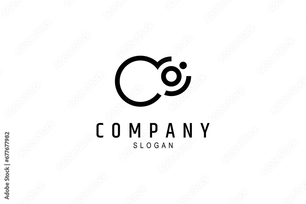 Abstract CO letter logo in flat vector design suitable for business company branding Abstract CO letter logo in flat vector design suitable for business company branding