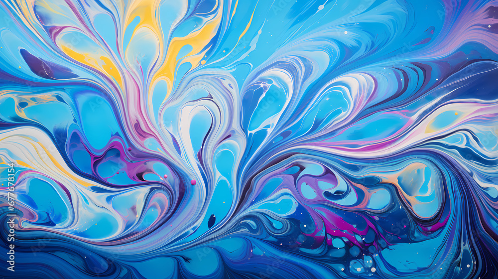 Abstract marbled acrylic paint ink painted waves painting texture colorful background. Generative ai Abstract marbled acrylic paint ink painted waves painting texture colorful background. Generative ai