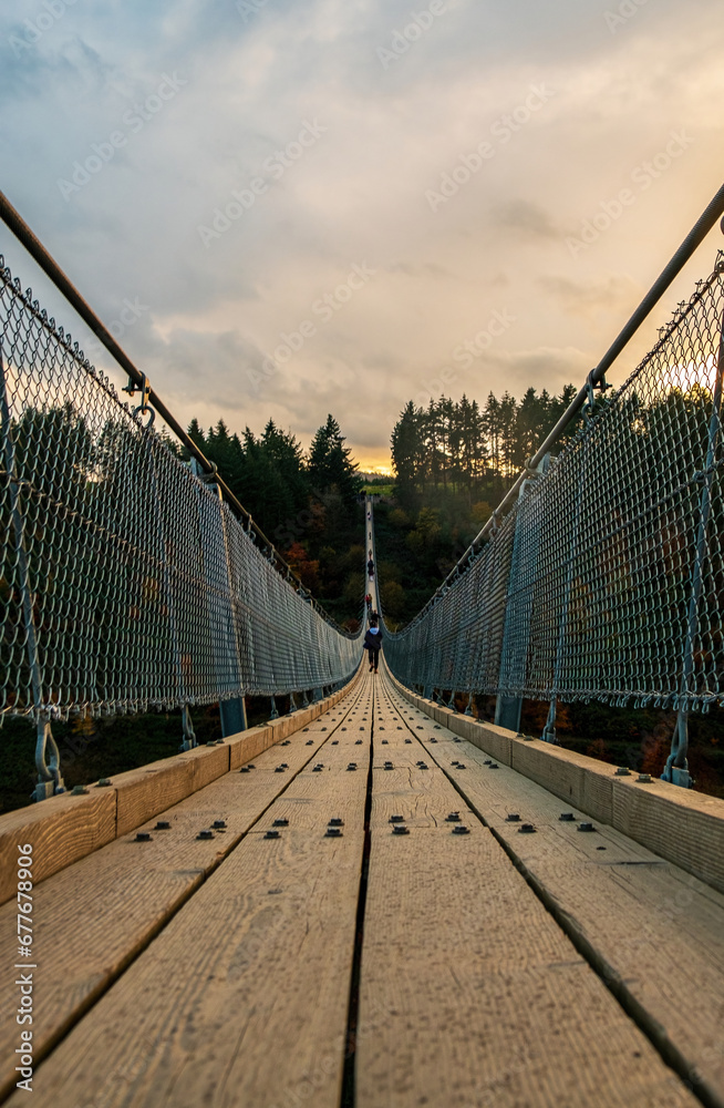 Obraz premium valley bridge in Germany in a cloudy 