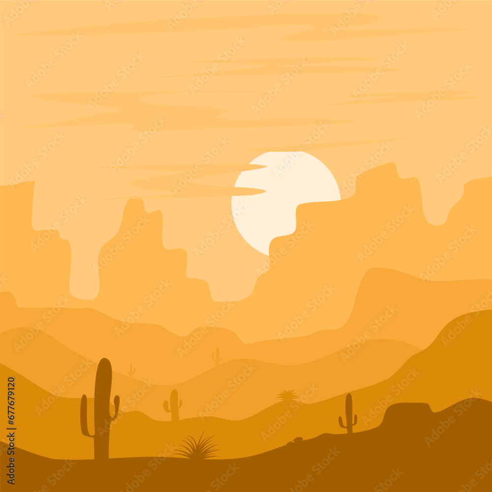 Naklejka premium Simple natural scenery illustrations for backgrounds or posters