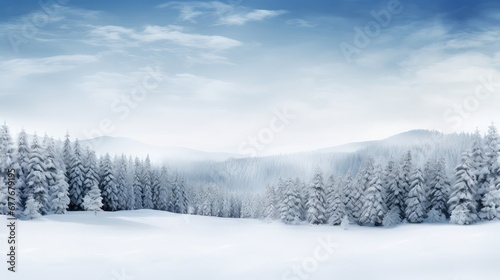landscape nature ice fir serene illustration tree cold, forest christmas, frost frozen landscape nature ice fir serene © vectorwin