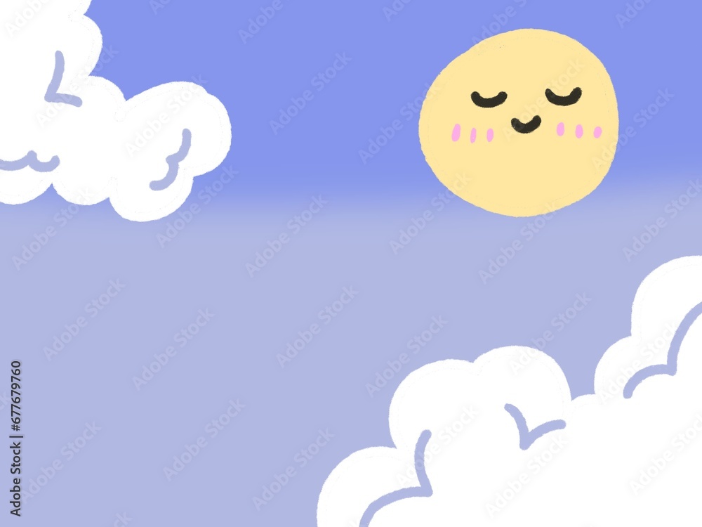 Blue sky gradient with smile sun Blue sky gradient with smile sun