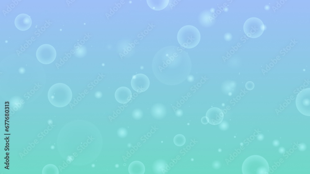 グリーンとブルーのグラデーションの玉ボケ背景画像