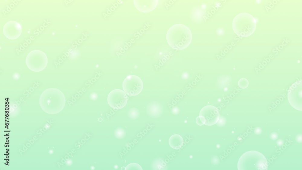 グリーンのグラデーションの玉ボケ背景画像