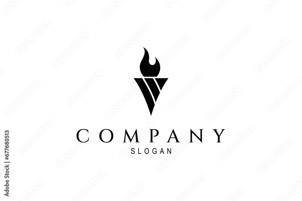 Torch flat vector design logo Torch flat vector design logo