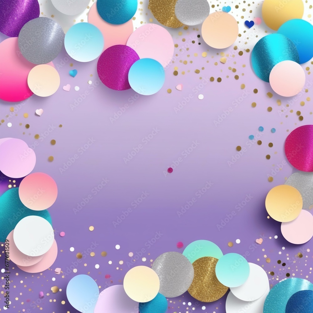Joyful Celebration Confetti: Colorful Round Confetti Background for Festive Greetings