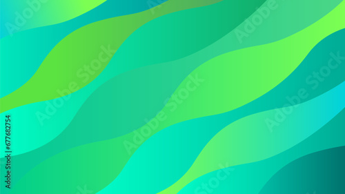 緑色の波型の幾何学模様背景
