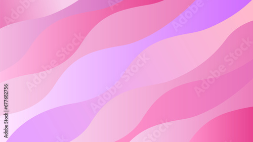 ピンク色の波型の幾何学模様背景