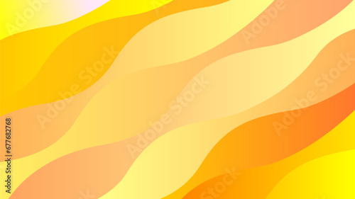 オレンジ色の波型の幾何学模様背景