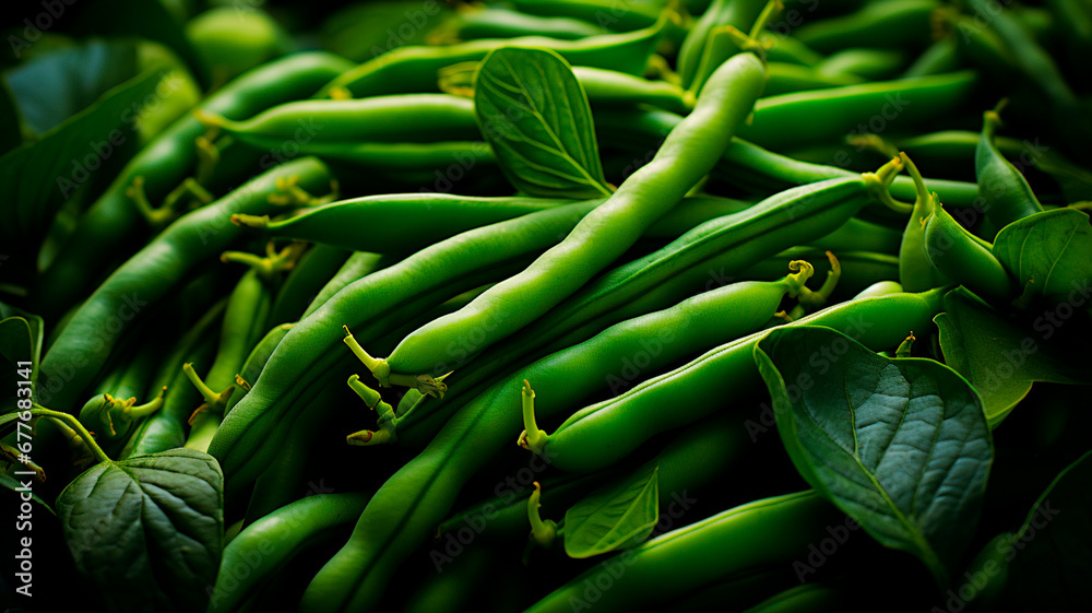 close - up view of green peas - obrazy, fototapety, plakaty 