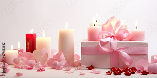 Valentine s Elegance - Set the stage for a romantic atmosphere with a white table background adorned with a  Happy Valentine s Day 