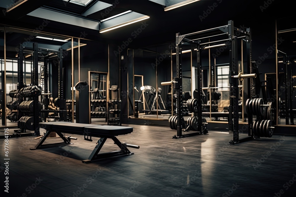Gym With Barbells And Different Equipment Luxurious Aesthetic Created Gym With Barbells And Different Equipment Luxurious Aesthetic Created
