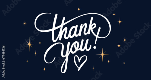 Thank You. Hand lettering Thank You for holiday Thanksgiving Day, vintage graphic, banner, poster. Greeting card calligraphy thank you, postcard for holiday Thanksgiving Day. Vector Illustration