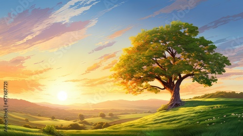 silhouette sun tree scenic countryside illustration light rise, outdoor environment, background beauty silhouette sun tree scenic countryside