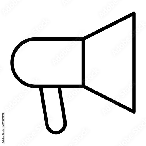 Loudhailer, bullhorn, voice amplifier, loudspeaker, public address system. icon and easy to edit.