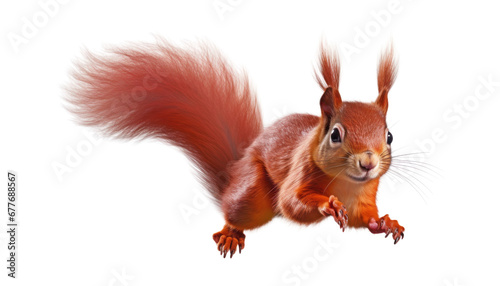 red squirrel isolated on transparent background cutout