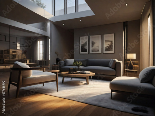 the entire room and create a sense of immersion for the viewer illustrate the concept of the Internet of Things with an image of a smart home  featuring various connected devices and appliances