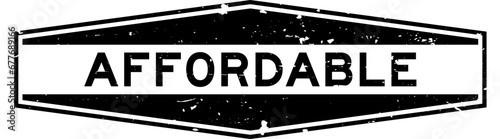 Grunge black affordable word hexagon rubber seal stamp on white background