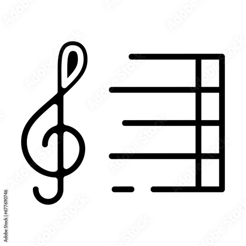 Staff, musical staff, notation lines, musical bars, score lines. icon and easy to edit.