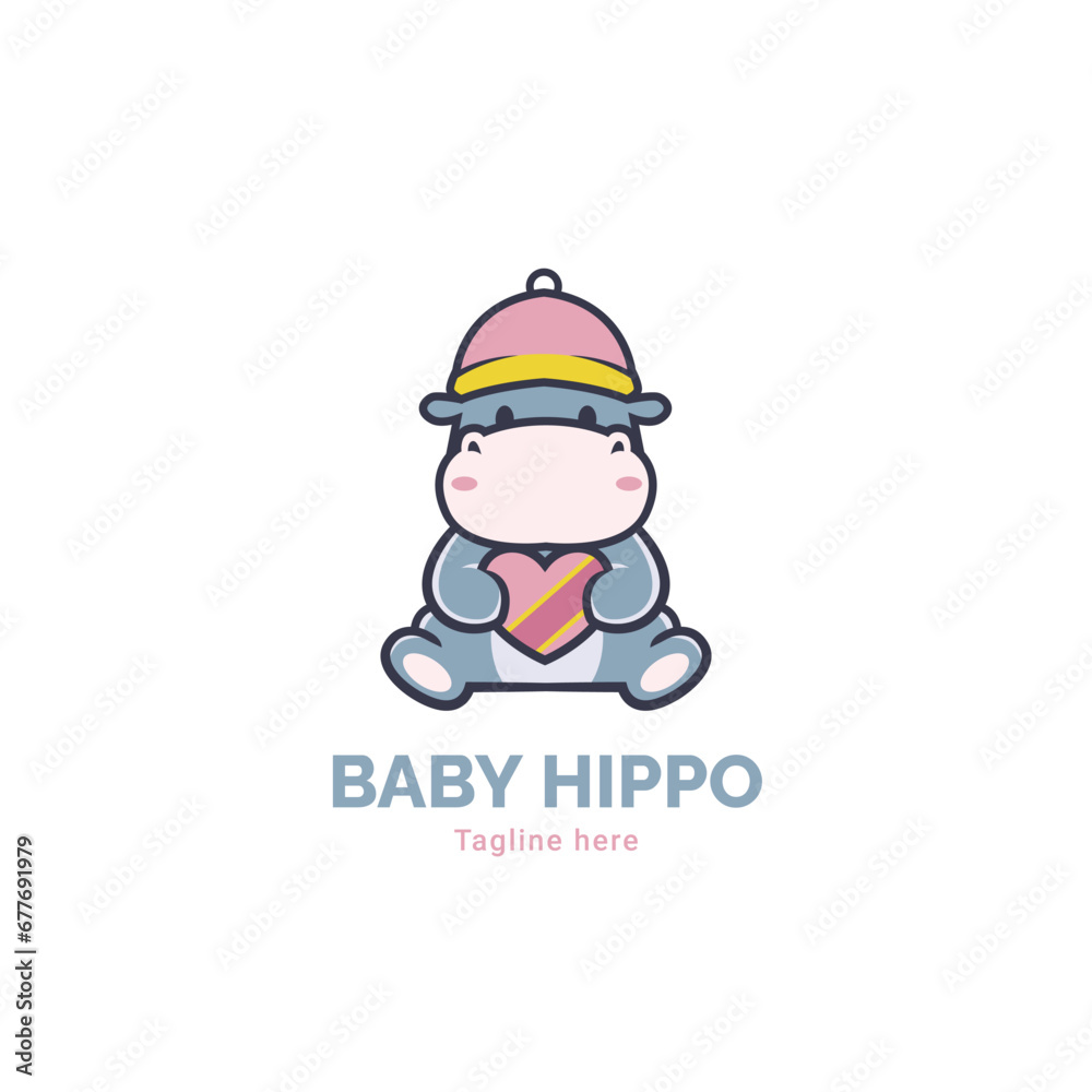 baby hippo logo, baby store logo