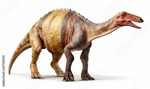 Parasaurolophus, dinosaur from the Late Cretaceous Period isolated on white background, Generative AI
