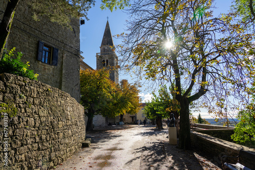 charming little village in Croatia called the istrian Toscana with stone walls and nice doors and windows