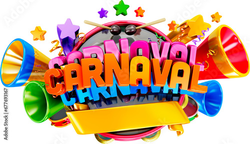 logotipo 3d ofertas de carnaval promocao de carnaval no brasil folia de carnaval selo 3d de supermercado photo